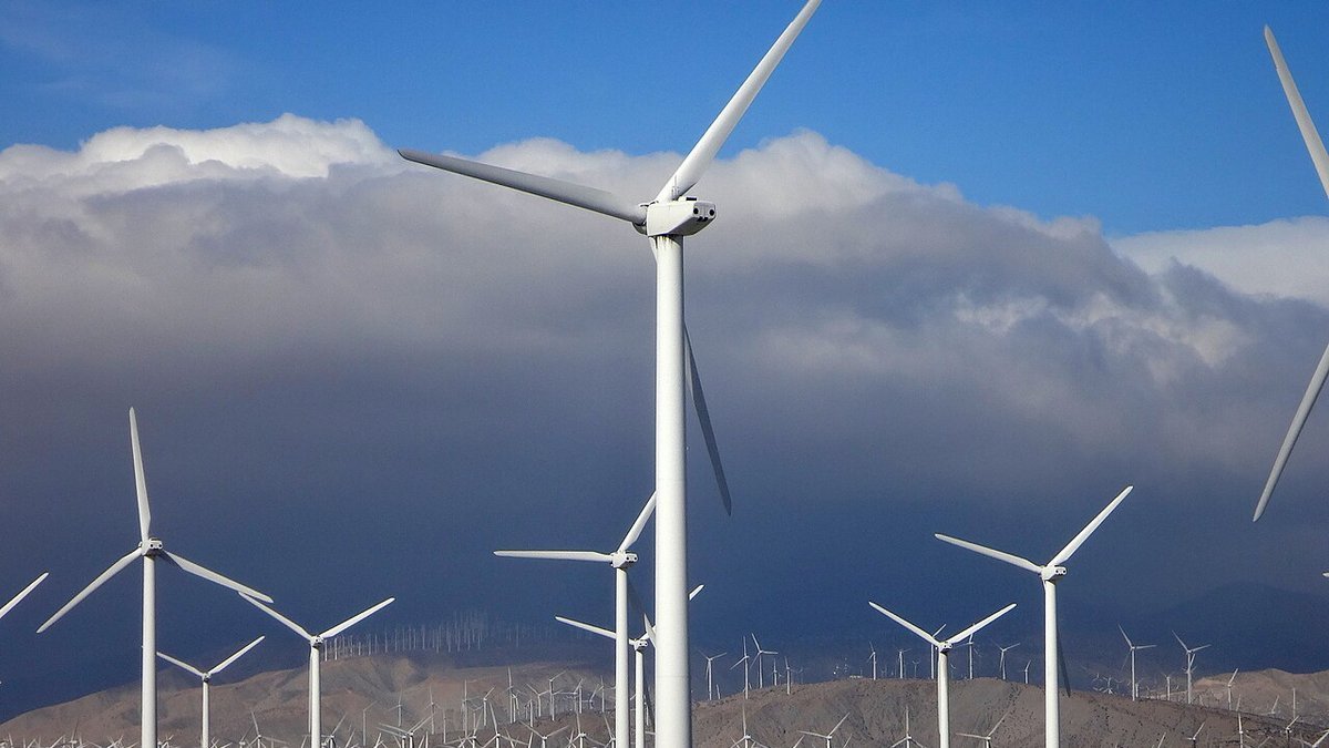 Wind farm turbines renewable energy generation
